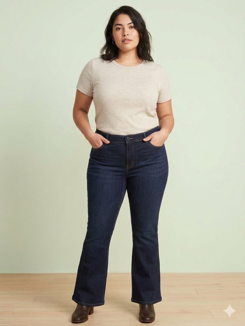 Old Navy Size 20 Mid Rise Kicker Boot-Cut Jeans Dark Indigo, Y2K inspired